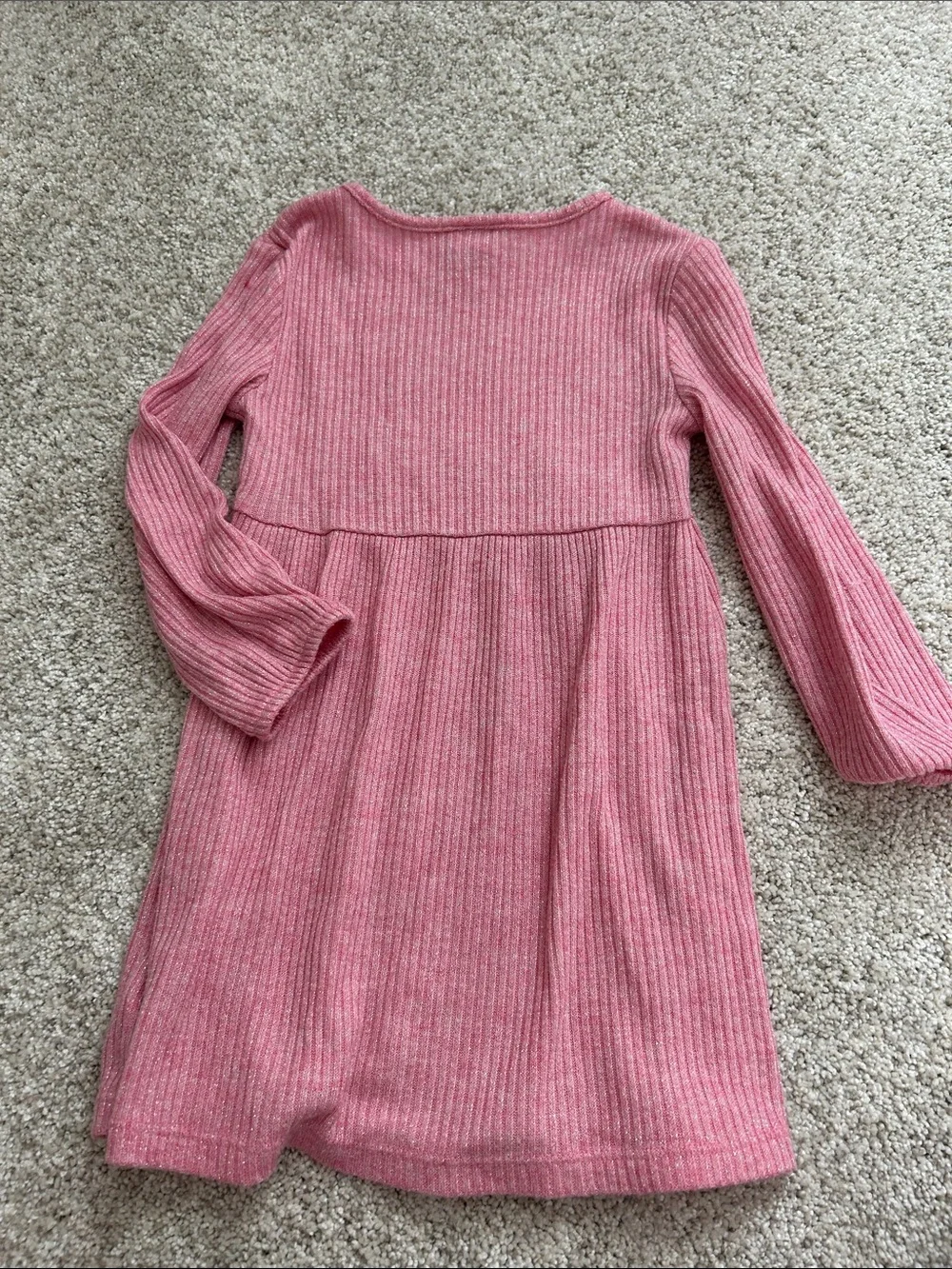 Old Navy Pink Ribbed Long-Sleeve Girls' Casual Dress